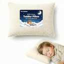 Pro Goleem Toddler Pillow with 100% Muslin Cotton Pillowcase  13x18 Ultra Soft, Breathable & Machine Washable Kids Pillow for Sleeping, Travel, Daycare & Preschool Nap (Beige, Ages 2+)