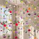 Suncalla 6 Pcs 35.46 ft Flower Garlands Backdrop Garden Party Decoration Artificial Wildflower Vines Fake Flower Vines Faux Silk for Wedding Bridal Wall Arch(Fresh,Multicolor)