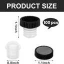 Qinyoung 100 Pcs Slow Wine Pourer Spout for Corked Bottles Pour and Seal Plastic Wine Pourers with Lid for Storing Precise Pouring (Balck)