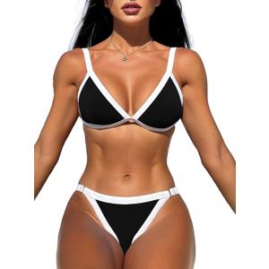 swimall Women's Triangle Bikini Set Sexy Brazilian Sporty Two Piece Swimsuit Cute Bathing Suit