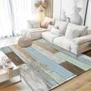 Area Rug 5x7 Washable Rug Low-Pile Machine Washable Wood Wall Texture Rugs for Living Room, Non-Slip Backing Indoor Floor Rugs Carpet for Bedroom Kitchen Laundry Home Office