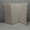 Scalloped Felt Bulletin Board 36 x 24 Inches Foldable Beige Pin Cork Board Alternative for Wall, 3' x 2' Trifold Picture Vision Self Adhesive Bulletin Decorative