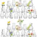 Small Glass Bud Vases Set of 40: Hewory Mini Vase Bulk for Wedding Centerpieces - Tiny Vases for Baby Showers Party Vintage Home Table Decor(2.6"(H)2.0"(D))