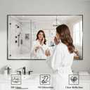 Koonmi Black Mirrors for Wall, 30x55 Inch Bathroom Mirror, Rectangular Wall Mirror for Living Room Bedroom Bathroom, Hangs Horizontally or Vertically