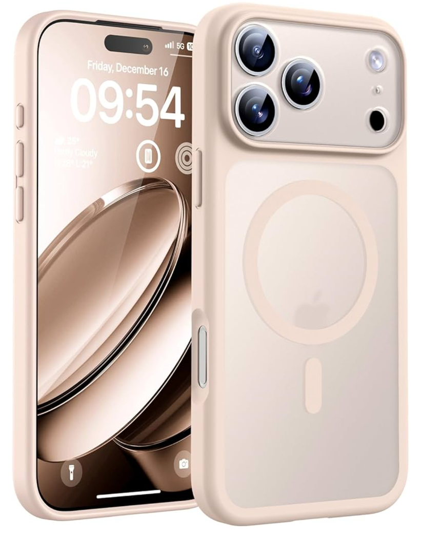 TOCOL for 17 ProMax Case, Full Camera Protection, Built-in Magnetic Ring, Compatible with Magsafe Charger, Translucent Matte Phone Case for 17 ProMax 6.9 inch (Desert)