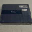Bedsure Queen Sheet Set, Cooling Sheets for Queen Size Bed Set, Rayon Derived from Bamboo, Breathable & Soft Deep Pocket Up to 16 Inches, Hotel Luxury Silky Bedding, Bedsheet & Pillowcases, Navy