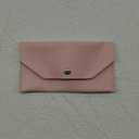 PU Leather Cash Envelope Wallet Money Pouch Organizer Small Cash Stuffing Wallet Check Envelopes Dollar Bill Holder Slim Budget Wallet for Women Men Pink