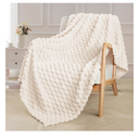 Exclusivo Mezcla Fleece Throw Blanket for Couch, Extra Large Fuzzy Ivory Bed Blankets, Soft Cozy Plush Sofa Throws for All Seasons, 50x70 Inches