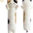 JEROKUMI Long Cat Plush Boby Pillow, 22inch Kawaii Cartoon Cat Boby Pillow Kitten Stuffed Animals for Girls, Cute Sleeping Gift for Kids, Toddler, Adult Birthday Gifts