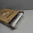 No Pawblems Dog Gate with Small Pet Door, 16"-42.7" Adjustable Metal Short Dog Gate to Step Over, 16.5" Tall Small Pet Gate with 3 Extension Kits, Pressure Mounted Gate for Doorways & Stairs, White