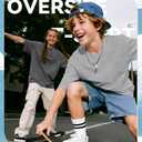 LessonZoo 3 Pack Kids Unisex T-Shirts Boys Girls Short Sleeve Crewneck Tops Basic Summer Loose Fit Oversized Tees 5-14 Years(Gray, Dark Gray, Black,7-8 Years)