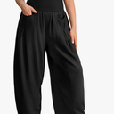 TARSE Women’s Linen Harem Pants Loose Fit Boho Casual Trousers Wide Leg Lounge Pants with Pockets Large