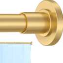 Gold Shower Curtain Rod 31 to 80 Inch,1 Inch Diameter Adjustable Spring Tension Stainless Steel Telescoping Rod, Easy Install, No Rust