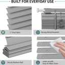 MYshade No-Drill Cordless Horizontal Mini Blinds – 25" W x 64" H Tool-Free Inside Mount Window Blinds with 1" Vinyl Slats, Light Filtering & Privacy, Child & Pet Safe, Gray