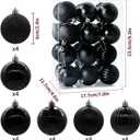 24ct Christmas Balls Ornaments, 2.36 Inch Christmas Tree Balls Ornaments, Decorative Baubles Decorations for Xmas Tree Decor Holiday Party, Black