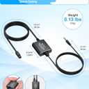 eSynic 192kHz DAC Converter 2M/6FT Cable Long Optical to 3.5mm Adapter Aluminum Alloy Shell from HDTV/Blu-Ray/Gaming Console to 3.5MM Audio Speaker [Can Not Connect Soundbar] [No Surround Sound] (Portable)