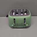 Mueller Retro Toaster 4 Slice with Extra Wide Slots Bagel, Defrost, and Cancel Function, 6 Browning Levels, Dual Independent Controls, Removable Crumb Tray and High Lift Levers, Sage Green