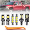 12pcs LED Interior Light Bulbs Kit for Chevy Silverado 2007 2008 2009 2010 2011 2012 2013 LED Map Dome Cargo Lights Super Bright 6000K White LED Interior Lights Bulbs Package + Install Tool