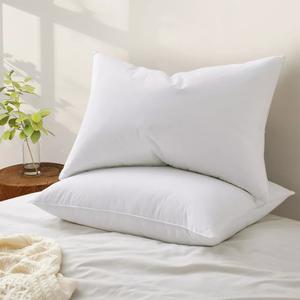 Peace Nest Set of 2 Premium Goose Feather Down Bed Pillows with 233TC Cotton Cover, Medium, King
