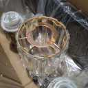 5-Light Vanity Lights for Bathroom: Black Gold Vanity Lights with Crystal Glass Shade, Modern Crystal Bathroom Light Fixtures Over Mirror, 34inch Black Gold Wall Sconce for Bath, E26 Base