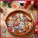 Hotop 48 Pcs Christmas Nutcracker Iron on Patches Ballet Dancer Sew on Embroidered Blue Nutcracker Applique Repair Patch Soldier Mouse Figures Patches for Xmas Hat Backpack DIY Craft