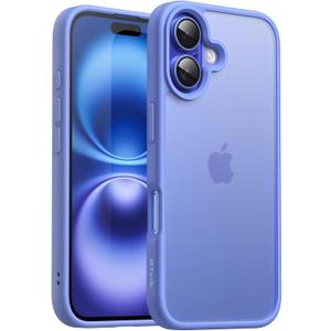 JETech Matte Case for iPhone 16 6.1-Inch, Shockproof Military Grade Drop Protection, Frosted Translucent Back Phone Cover, Anti-Fingerprint (Ultramarine)