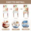 Stretch Dining Chair Covers Set of 2,Floral Print Chair Covers,Soft Removable Washable,Pet Friendly Furniture Protector,Universal Chair Slipcovers for Home, Kitchen,Ceremony Dining Room Seat (Whitephalaenopsis Orchids)