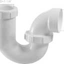 LESSO P Trap PVC 1.5 to 1-1/4 Inch, Leak Odor Proof Drain Kit for Bathroom Kitchen Sink, P-Trap Union 1-1/2 x 1-1/4" Slip Washers with Plastic Nut