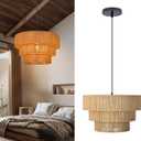 Arturesthome Boho Large Pendant Light,Hand Woven Rope Chandeliers for Dining Room Boho Chandeliers for Bedroom Hallway Nursery 19.6″* 11.4″