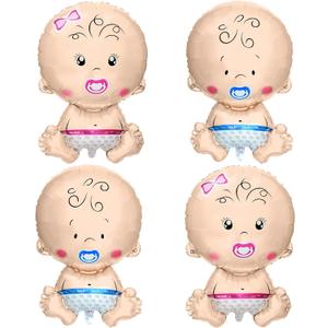KatchOn, Gender Reveal Balloon - 29 Inch Pack of 4 | Baby Girl Baby Boy Balloons for Twin Gender Reveal Decorations | Boy or Girl Balloon, balloons for baby Shower Decorations | Twin Balloons