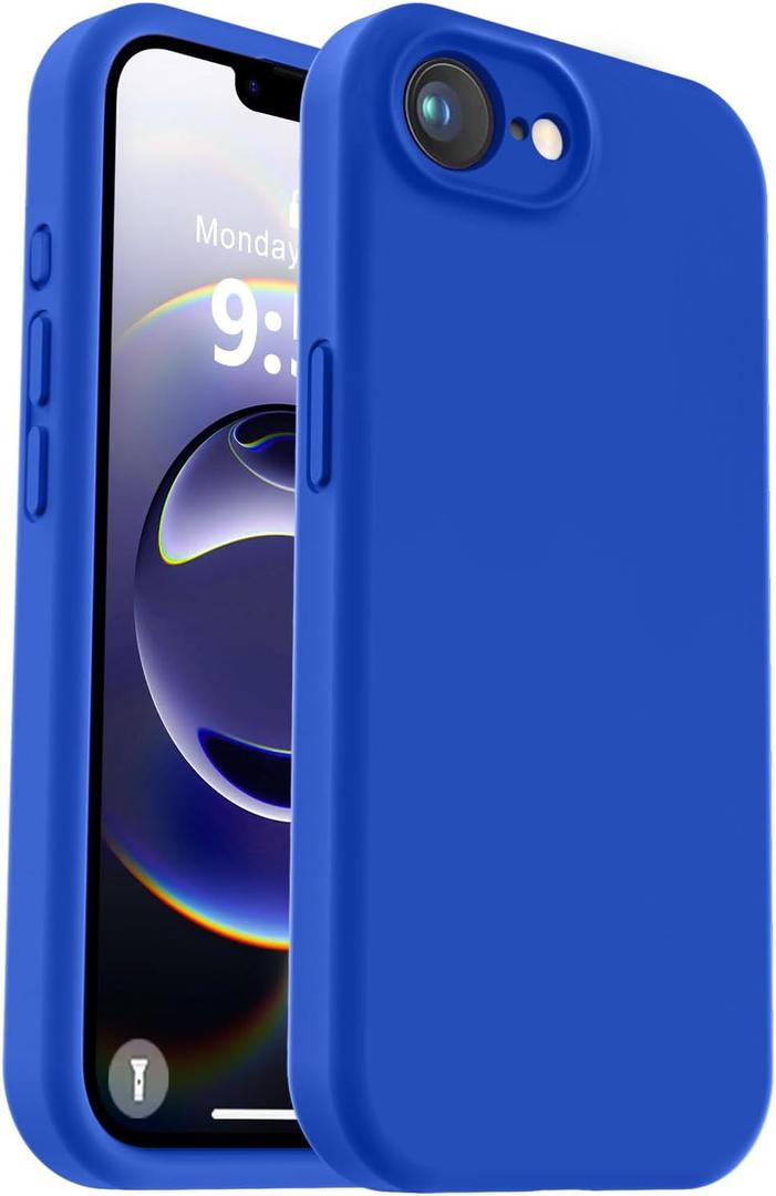 Vooii Compatible with iPhone 17e Case and for iPhone 16e Case, Liquid Silicone Upgrade [Camera Protection] [Anti-Scratch Microfiber Lining] Shockproof Phone Case for iPhone 17e/16e 6.1" - Klein Blue