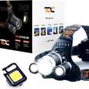 TDC Head Lamp Led Rechargeable Super Bright - USB-C Headlamp for Adults - Head Lights for Forehead - 1080 Lumen Head Flashlight - 10HR Battery for Hardhat, Camping, Hunting, Work (Gray)