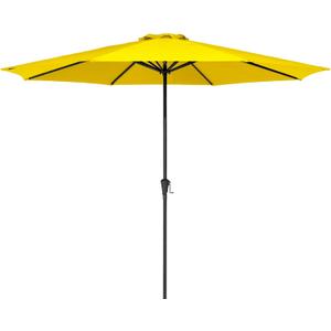 MEWAY 11ft Patio Umbrella Market Table Umbrella with Crank and 8 Sturdy Ribs Outdoor Umbrella for Deck,Garden,Pool and Backyard, Yellow
