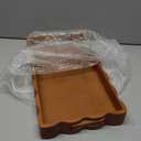 JUIOETURPine Wood Decorative Tray with Handle Rectangular Wooden Serving Tray for Breakfast in Bed,Coffee Table,Dining Table,or Kitchen - Perfect for Living Room,Bedroom,and Entryway Decor (Brown)