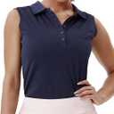 BUBBLELIME Sleeveless Polo Women's UPF 50+ Sun Protection Athletic Tennis Golf Shirts Quick Dry Outdoor Sports (Medium)