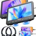 GOnavidio 10.1" Portable DVD Players for Car with HDMI Input, 5-Hour Battery, 2 Headphones, Dual Car DVD Players for Back Seat Support USB/TF Card, Last Memory, Play Same/Different Movies, Region Free
