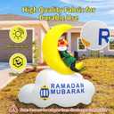 Dawdix 5FT Inflatable Ramadan Decorations, Blow Up Ramadan Crescent Moon with LED Lights, Muslim Islamic Eid Mubarak Inflatables Decor for Outdoor Holiday Party, Yard, Garden