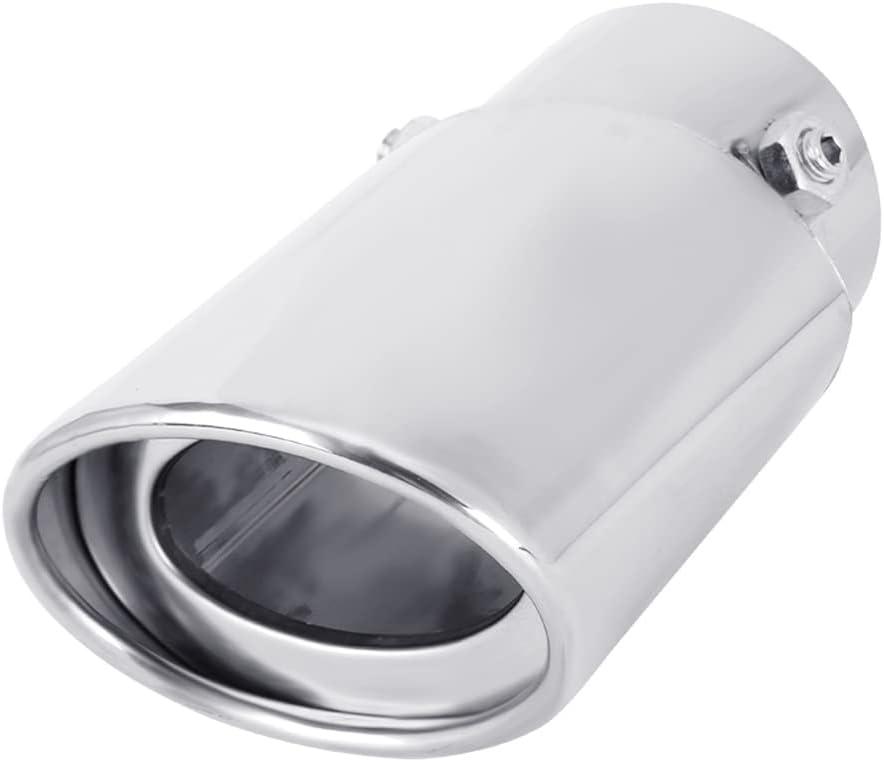 Dsycar Adjustable 1.75-2.75 Inch Inlet Exhaust Tips, 3.5" Oval Outlet, Stainless Steel Exhaust Pipe Tips for 1.75"/2"/2.25"/2.5"/2.75" Outside Diameter Tailpipe (Large Straight)