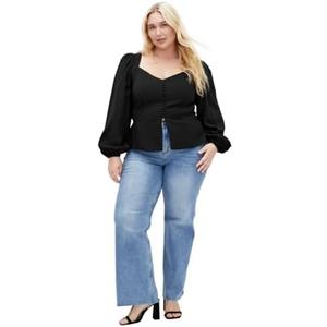 City Chic Women's Plus Size Top - Sweet Adelyn Black XL/22