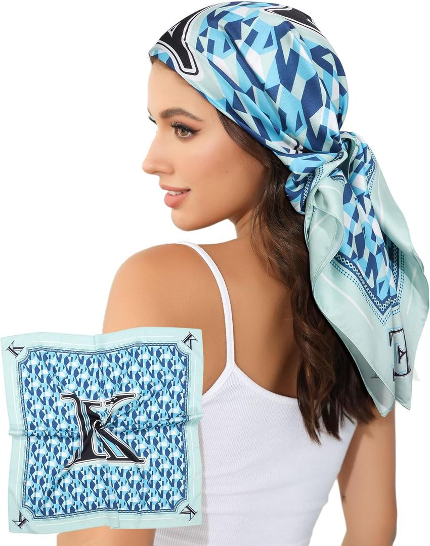 3 x AWAYTR 35 Satin Head Scarves Women Like Silk Scarf Hair Bandanas Women Matte Neck Scarf Head Wrap Hair Headscarf