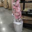 No-Splice Trunk Artificial Cherry Blossom Tree 5FT, Realistic Fake Tree Indoor Plants for Spring, Faux Cherry Tree with Tall White Planter for Living Room Bedroom Office Entryway Home Decor