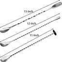 2 x JETKONG 3 Pcs Cocktail Mixing Spoons 12-Inch Bar Spoon Long Stirring Spoon Drink Stirrers Cocktail Spoons for Tea, Coffee, Ice Cream, Juice, Drinks, Milkshakes