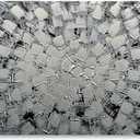 MyArton Textured Abstract Squares Canvas Wall Art Hand Painted Modern Black Silver Oil Painting for Home Decoration Ready to Hang Horizontal or Vertical 48x24inch