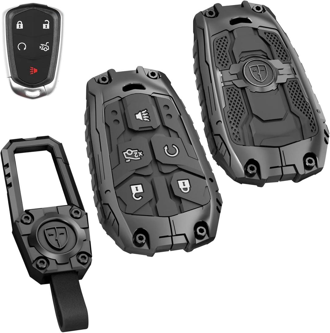 Key Fob Cover Case for Cadillac Escalade CTS CT6 XT4 XT5 XTS ATS Accessories (Model-B)