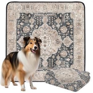Non-Slip Dog Washable Pee Pads Extra Large 72" x 72", Boho Reusable Pet Training Pad for Playpen, Waterproof Doggie Rug Washable for Puppy Crates, Whelping Pad, Dog Rug Indoor