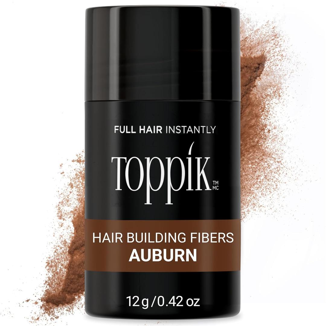 Toppik Hair Building Fibers, Fill In Fine or Thinning Hair Instantly Thicker, Fuller Looking Hair (0.42 Ounce (Pack of 1), Auburn)