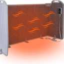 Panel Space Heater for Office/Home Quiet, Portable Electric Space Heater Warmer, Under Desk Heater for Legs Feet Knee, Foldable Foot Warmer with Thermostat Auto Shut Off, 12H Timer