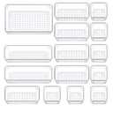 Drawer Organizers Set of 15, 4 Sizes Clear Plastic Drawer Organizers and Storage Bins for Kitchen, Bathroom, Office, Dresser Desk Drawer Organizer Tray for Jewelry, Makeup, Junk, Gadgets