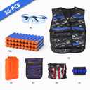KKONES Kids Tactical Vest Kit for Nerf Guns Series with Refill Darts,Dart Pouch, Reload Clips, Tactical Mask, Wrist Band and Protective Glasses, Toys for 8 9 10 11 12 Year Boys