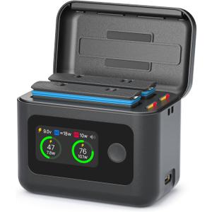 Fast Battery Charger for Insta360 X4 Air(Not for X4),27W Intelligent Two Way Charger Hub w/LCD Display Shows Battery SOC,Batteries Not Included